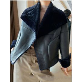Winter Women Sheepskin Warm Suede Faux Fur Jacket Short Motorcycle Windbreaker Coat Shearling Sheepskin Leather Jackets Outwear