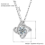 1pcs Steel Color Necklace Ladies Cold Wind Four Leaf Clover With Diamonds Brass Pendant Jewelry