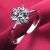 1pcs White Gold Copper Ring Women Light Luxury Simple Models Six Claws Dominant Live Mouth Finger Ring Jewelry