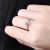 1pcs White Gold Copper Ring Women Light Luxury Simple Models Six Claws Dominant Live Mouth Finger Ring Jewelry