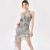 2023 Streetwear Mesh Lace Splice Asymmetrical Dress Summer New Chiffon Dress Hanging Neck Off Shoulder Ruffles Dress Sexy