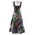 2023 Summer Loose Printed Suspended Dress For Women Square Collar Sleeveless High Waist Print Colorblock Midi Dresses Female