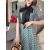 2023 Summer Vintage Hepburn Bow Dotted High Waist Dress Women's Summer A Medium Length Large Goddess Lace Chiffon Dress