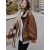 2023 Winter Sheepskin Faux Fur Suede Leather Jacket Women Lamb Fur Shearling Outwear Long Sleeve Zipper Short Moto Biker Coat