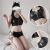 Black Leather Sexy Erotic Suit Sets For Women Cosplay Costume Motorcycle Sex Clothes Dress Bodysuit Lingerie Exotic Uniform