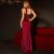 Elegant One Shoulder Satin Maxi Dress Sexy Strapless High Split Sequin Bodycon Evening Long Dress Women Summer Party Clubwear