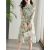 Fashion Printed Dress Women 2023 Spring and Summer Casual Breathable Mesh Long-sleeved Dresses for Women Waist Slim Office Dress