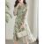 Fashion Printed Dress Women 2023 Spring and Summer Casual Breathable Mesh Long-sleeved Dresses for Women Waist Slim Office Dress