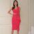 Korean Elegant Dress Women 2023 Summer V-neck Sleeveless Tight Bag Hip Slit Dresses for Women's Chic Elegant Commuter Dress