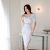 Korean Fashion Commuter Dress Women 2023 Summer Hollow Out Waist Tight Bag Hip Slit Dresses for Women Office Short Sleeve Dress