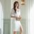 Korean Style Lace Mid-sleeve Dress Women 2023 Summer Fashion Commuter Tight Bag Hip Dresses for Women's Elegant Slit Short Dress
