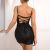 New In Evening Dresses for Women 2023 Sequin Backless Lace Up Bodycon Sexy Mini Dress Summer Sleeveless Black Party Night Robe