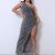 One Shoulder Sequin Summer Dress Ruched Split Bodycon Maxi Long Dress Party Night Female Backless Sexy Robe Women 2023 Clothes