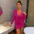 Sexy V-Neck Sequin Mini Dress Women Long Sleeve Bodycon Ruched Evening Party Dress Ladies Black Birthday Night Club Outfits 2023