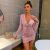 Sexy V-Neck Sequin Mini Dress Women Long Sleeve Bodycon Ruched Evening Party Dress Ladies Black Birthday Night Club Outfits 2023