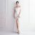 Strapless Feather Evening Dresses For Womens 2023 Sexy Backless High Waist Split Bodycon Maxi Dress Elegant Party Summer Outfits