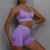 VEQKING Seamless 2 Pieces Yoga Set Women Fitness Workout Clothing Tracksuit Sportswear Crop Top Gym Shorts Set