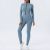 VEQKING Yoga Set Women Seamless Slim Sports Set One Piece Long Sleeve Sports Suit Leggings Zipper Stand Collar Fitness Suit