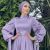 Vintage Puff Sleeve Evening Party Satin Dress Women Muslim Islamic Clothes Arab Abaya Kaftan Dubai Gown Female Long Dresses