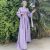 Vintage Puff Sleeve Evening Party Satin Dress Women Muslim Islamic Clothes Arab Abaya Kaftan Dubai Gown Female Long Dresses