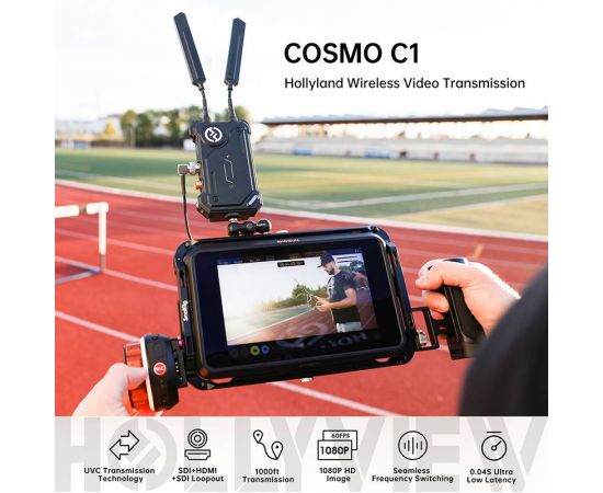 Hollyland Cosmo C1 Professional Wireless Video Transmission System SDI Loopout 0.04s Latency 1000ft Range for Live Streaming