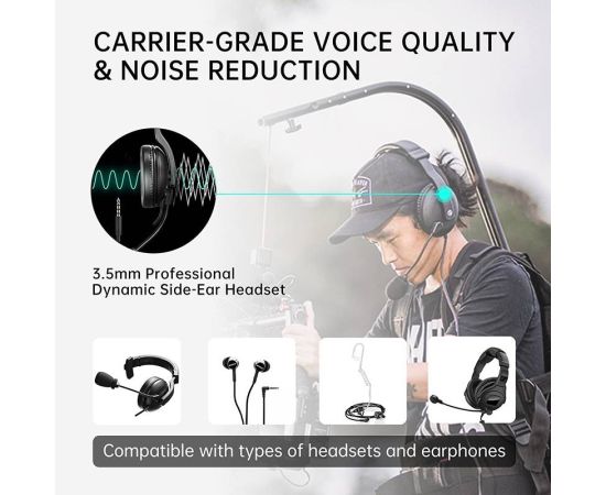 Hollyland Mars T1000 Official Full Duplex Wireless Intercom System 300 Meters Range Team Communication for Stage Scene Team
