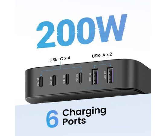 【NEW-IN】UGREEN 200W GaN Charger Desktop Laptop Fast Charger Adapter For iPhone 14 Pro Max Xiaomi Samsung Tablets Phone Charger