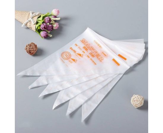 100pcs Laminating Nozzle Bag Plastic Disposable Transparent Small Size Cream Cake Squeeze Bag Baking Dessert Kitchen Gadgets