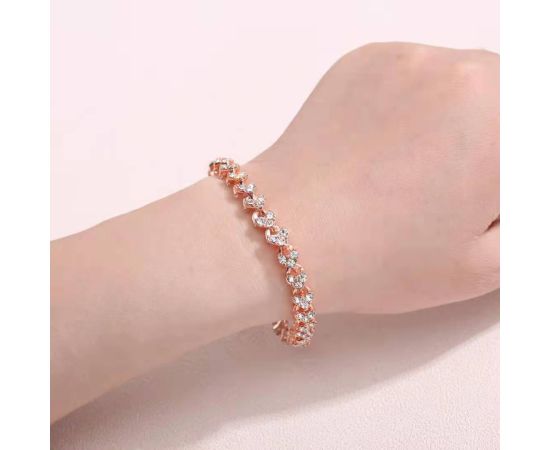 Diamond Heart Encrusted Roman Bracelet Minority Design Sense Ins Simple Crystal Zircon Wedding Bracelet