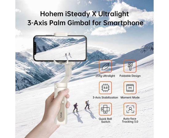 Hohem iSteady X iSteady Q Smartphone Gimbal 3-Axis Foldable Gimbal Stabilizer Handheld Phone Gimbal for iPhone 11 Pro Max 12X