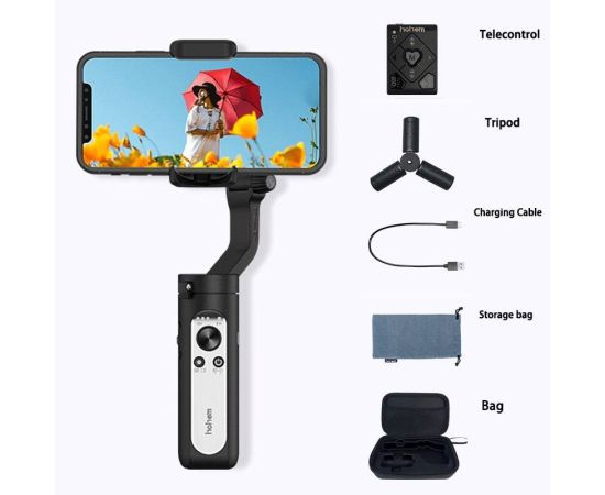 Hohem iSteady X2 X 3-Axis Smartphone Gimbal Stabilizer with Storage Bag for iPhone 13/12/11 PRO MAX, Samsung/Huawei