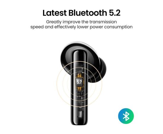 UGREEN HiTune T3 ANC Wireless TWS Bluetooth 5.2 Earphones Headset Active Noise Cancellation, in-Ear Mics Handfree Phone Earbuds