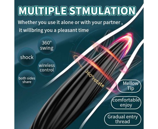 360 Rotate Anal Plug Prostate Massager Remote Control Butt Plug Female Masturbator Vibrators Sex Toys For Men Couple Stimulator