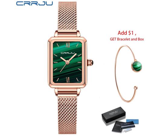 CRRJU Women Watches Fashion Casual Ladies Daily Dress Mesh Wristwatch Minimalist Popular Waterproof Quartz reloj mujer