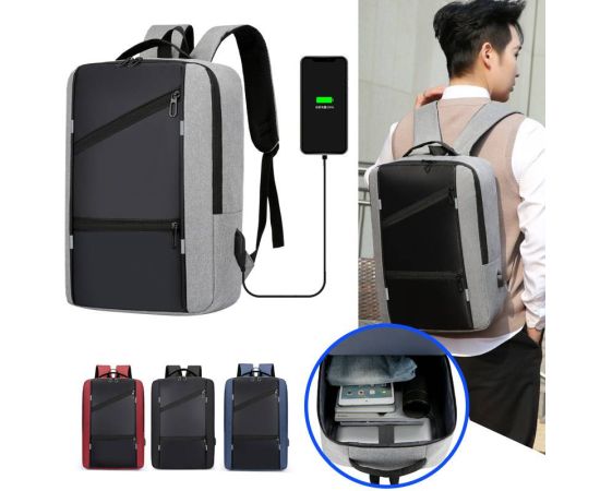 Men's Waterproof Backpack Casual Business Men Computer Backpack 15.6 Inch Laptop Bag Back Light Anti theft Travel Backpack Male