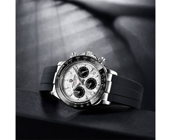 PAGANI DESIGN New Men Quartz Wristwatches Fashion Sapphire Glass Chronograph Stopwatch 100m Waterproof Ceramic Bezel Watch Men