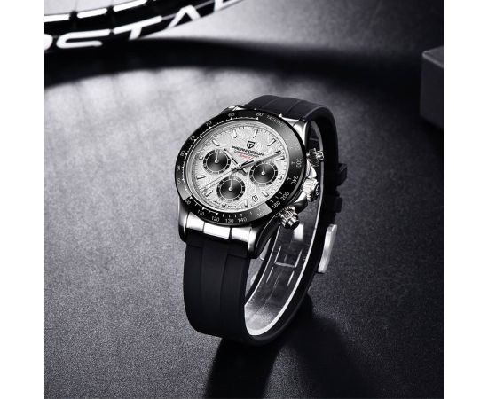 PAGANI DESIGN New Men Quartz Wristwatches Fashion Sapphire Glass Chronograph Stopwatch 100m Waterproof Ceramic Bezel Watch Men
