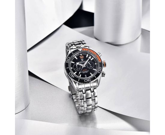 PAGANI DESIGN Top Brand Stainless Steel Men Quartz Wristwatches Waterproof 100m Sapphire Glass Chronograph Japanese VK64 relogio