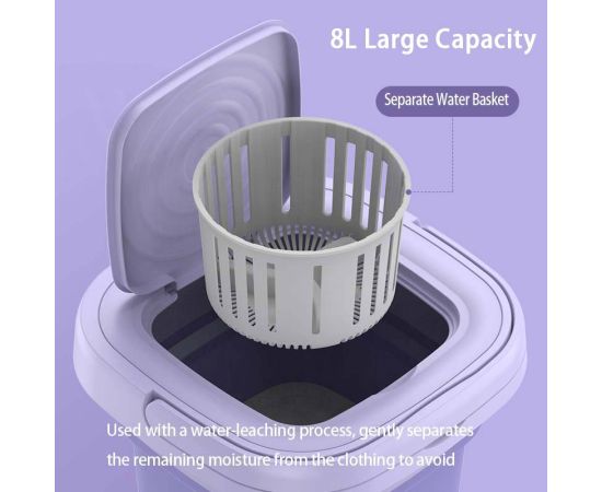 Portable Foldable Washing Machine With Spin Dryer Automatic Mini Underwear  Sock 110v/220V Washing Machine With Centrifuge 8L