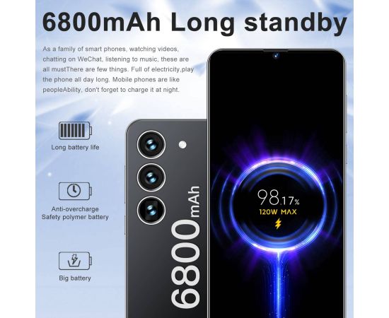 2023 New Global VersionS23 Ultra+ 7.0 Inch Smartphones 16GB+1TB 6800mAh 5G Network Unlock Cell Phone Dual SIM Android Phone