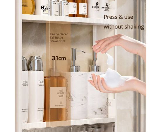 Bathroom Organizer Shelves Rack Punch-free Wall-mounted Bathroom Basin Cosmetic Toilet Wall Multi-layer Storage Accessory