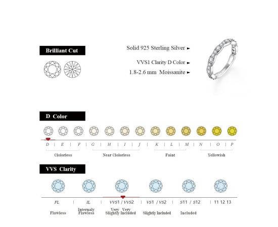 CHARMING Fashion D VVS1 Moissanite Ring 925 Sterling Silver Real Pure 10K 14K 18K Gold Ring for Women Wedding Band Fine Jewelry