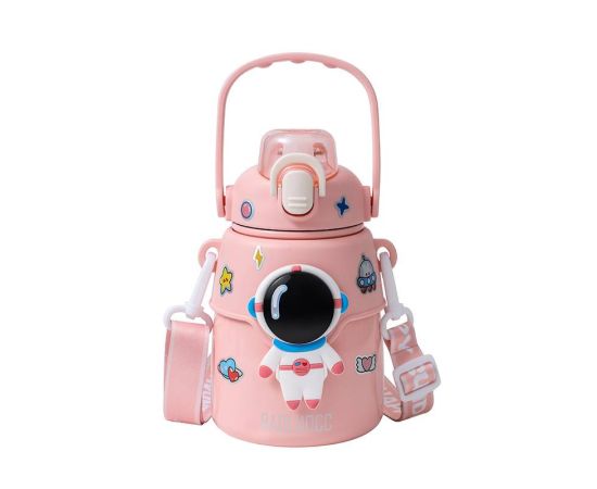 Children's Thermos Cute Girls' Water Bottle 850ML Large Capacity Astronaut Stainless Steel Thermos Children's Student Water Cup