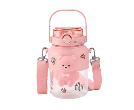 Cute Girls' Water Bottle 2023 New Children's Kawaii High Capacity Student Water Cup Cartoon Little Bear Girl Straw Water Bottle