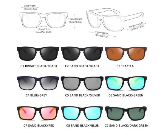 FUQIAN Classic Fashion Square Polarized Sunglasses Men Vintage Plastic Male Sun Glasses Women Stylish Black Sport Shades UV400