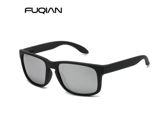 FUQIAN Classic Fashion Square Polarized Sunglasses Men Vintage Plastic Male Sun Glasses Women Stylish Black Sport Shades UV400