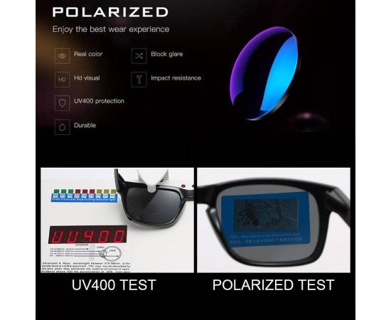 FUQIAN Classic Fashion Square Polarized Sunglasses Men Vintage Plastic Male Sun Glasses Women Stylish Black Sport Shades UV400