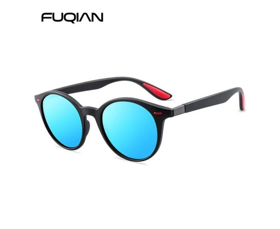 FUQIAN Fashion Round Men Polarized Sunglasses Women Vintage Plastic Sun Glasses For Male Anti Glare Driving Shades Eyewear UV400