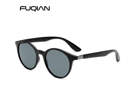 FUQIAN Fashion Round Men Polarized Sunglasses Women Vintage Plastic Sun Glasses For Male Anti Glare Driving Shades Eyewear UV400
