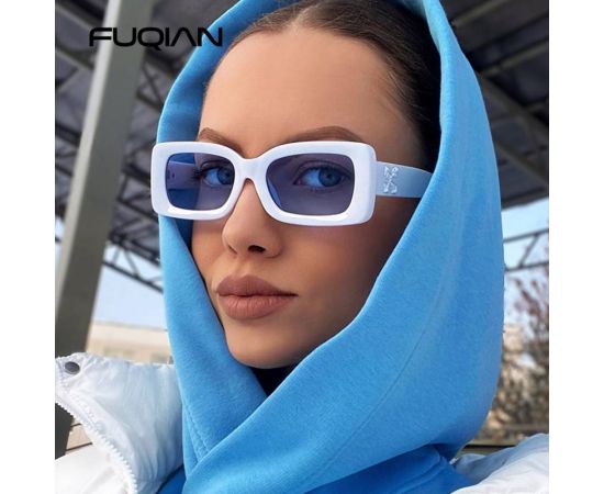 FUQIAN Luxury Brand Design Square Sunglasses Men Women Fashion Small Rectangle Sun Glasses Ladies Vintage Driving Shades UV400